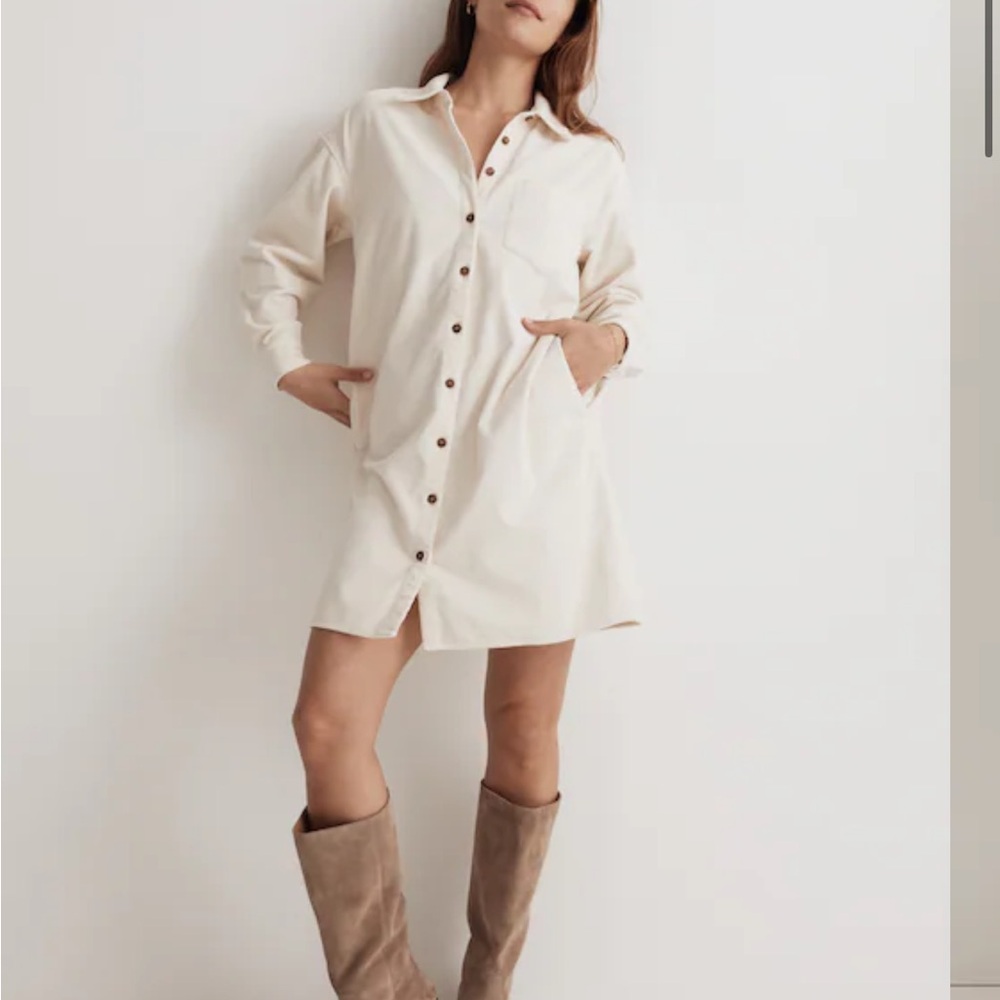 Madewell corduroy mini shirt dress